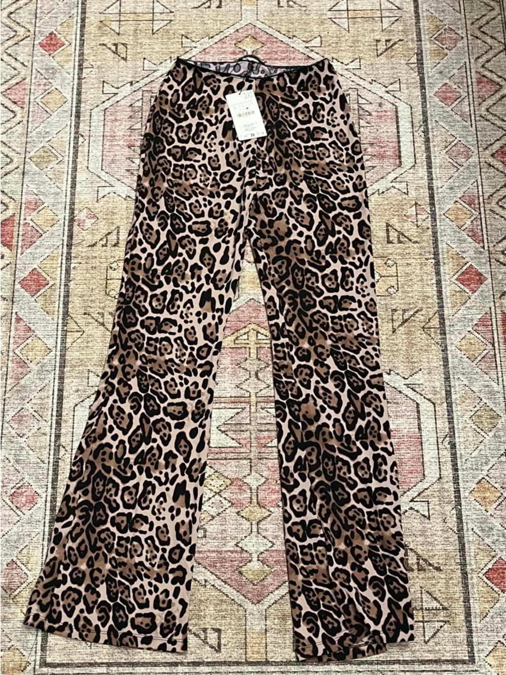 Zara Leopard Print Flare-Leg Pants